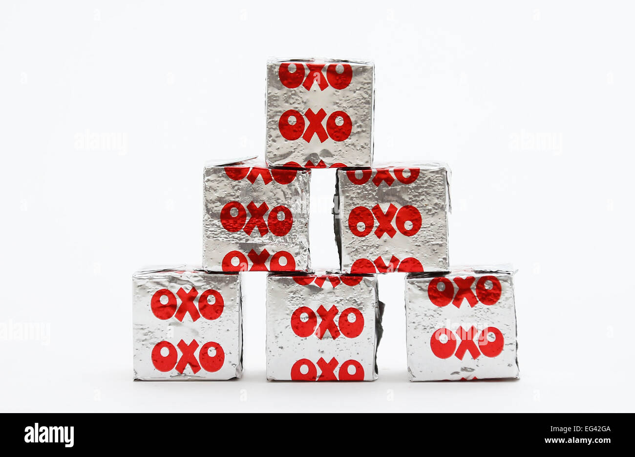 Rindfleisch gewürzt OXO-Würfel. Stockfoto