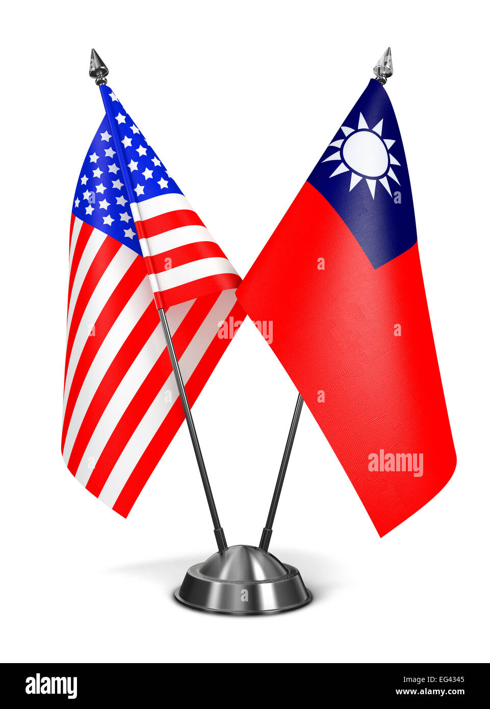 USA und die Volksrepublik China - Miniatur-Flags. Stockfoto