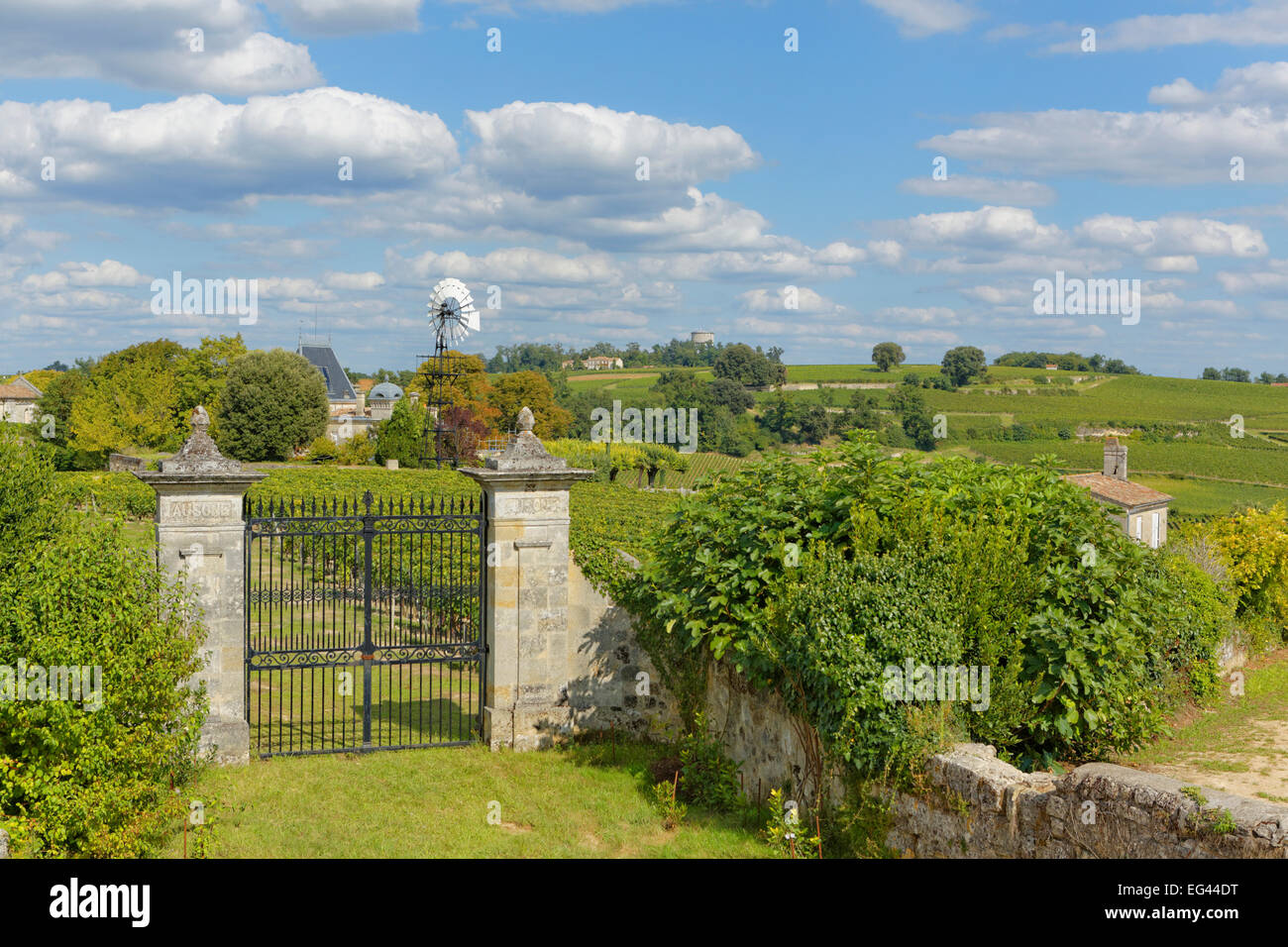 Château Ausone, Weinberg von Saint-Émilion, Gironde, Aquitanien, Frankreich, Europa Stockfoto