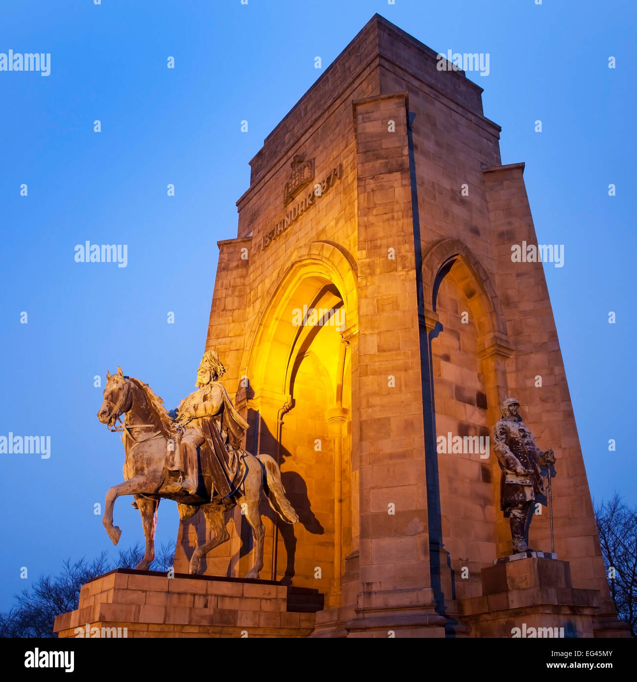 Das Kaiser-Wilhelm-Denkmal Auf der Hohensyburg, Dortmund, Ruhrgebiet, Nordrhein-Westfalen, Deutschland, Europa Stockfoto