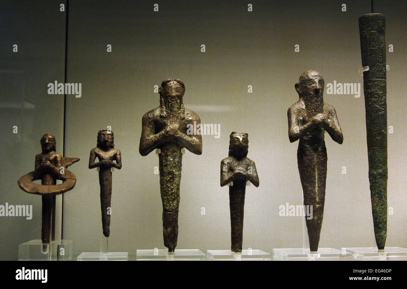 Mesopotamien. Stiftung Nägel.  3. Jahrtausend BC. Bronze. Irak British Museum. London. England. Königreich. Stockfoto