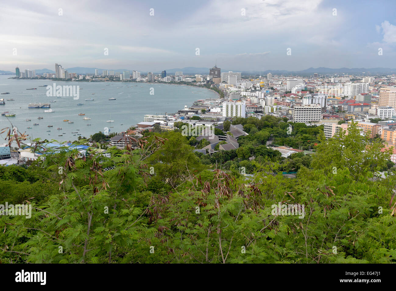 Stadt-Landschaft, Bucht von Pattaya, Thailand Stockfoto