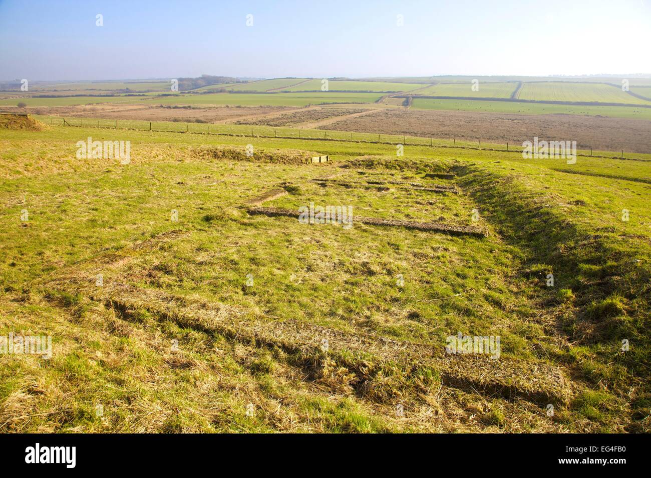 Meile Kleinkastell 21 Hadrian Wall. Allonby Bay Cumbria England UK Stockfoto