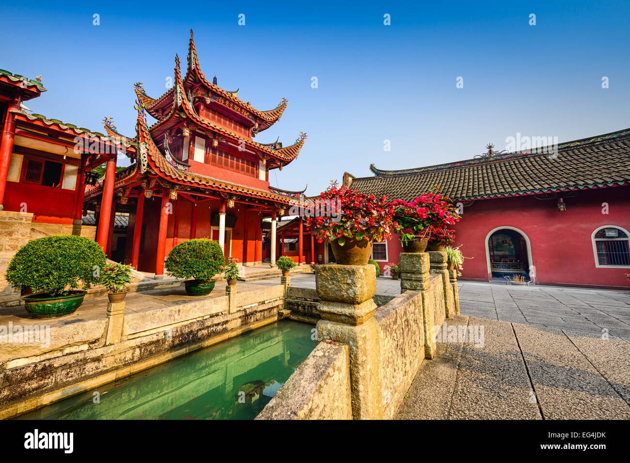 Fuzhou, China Yongquan Tempel auf Trommel Berg. Stockfoto