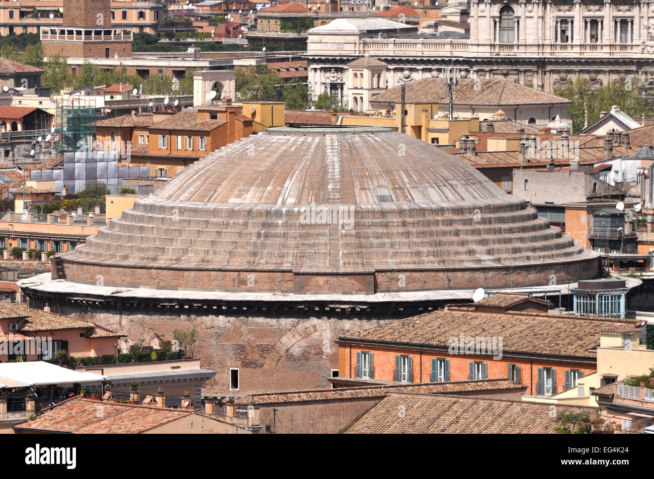 Die Kuppel des Pantheon mit dem Loch in der Spitze, Rom, Italien Stockfoto