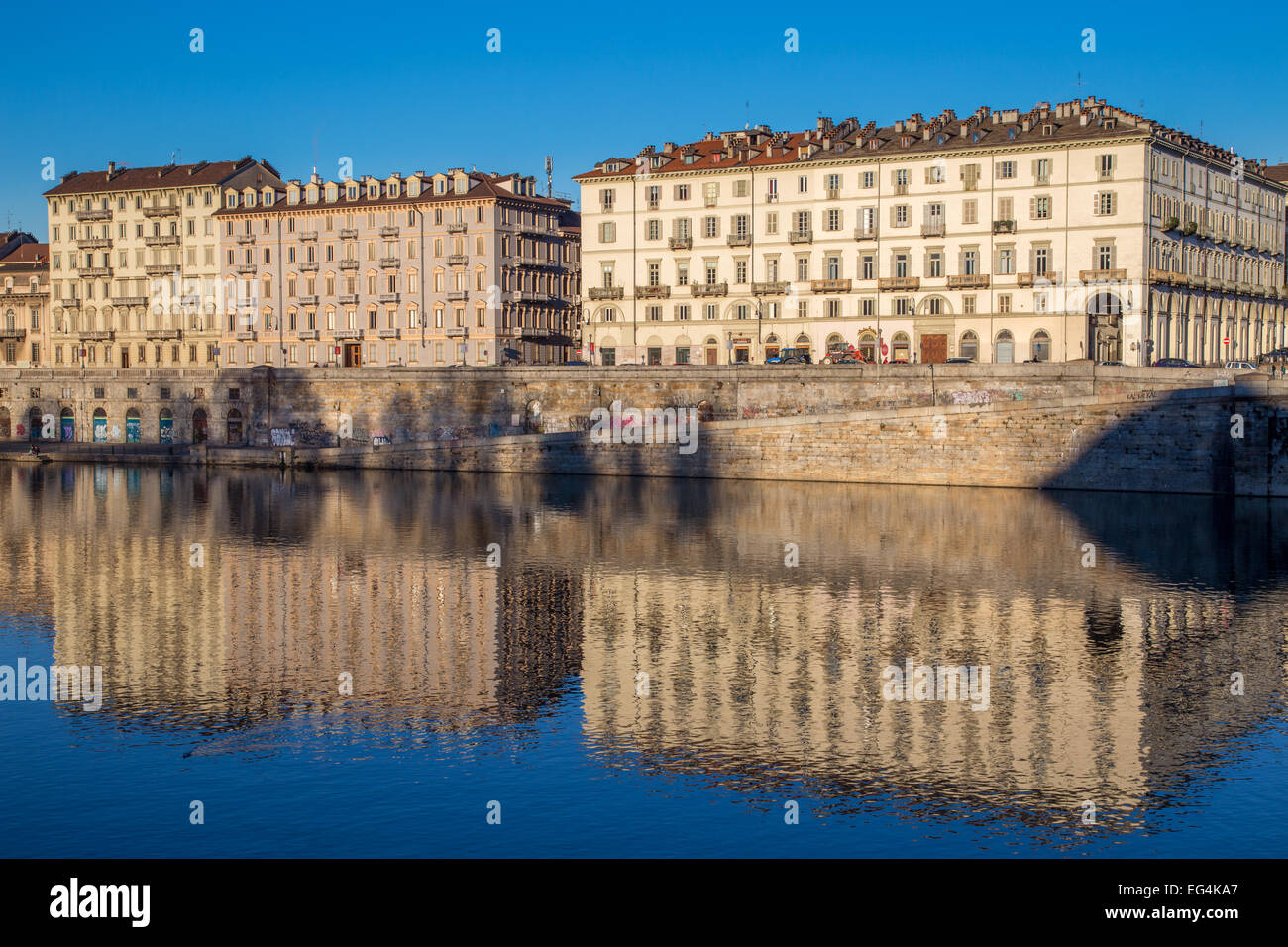 Fluss Po in Turin, Italien Stockfoto