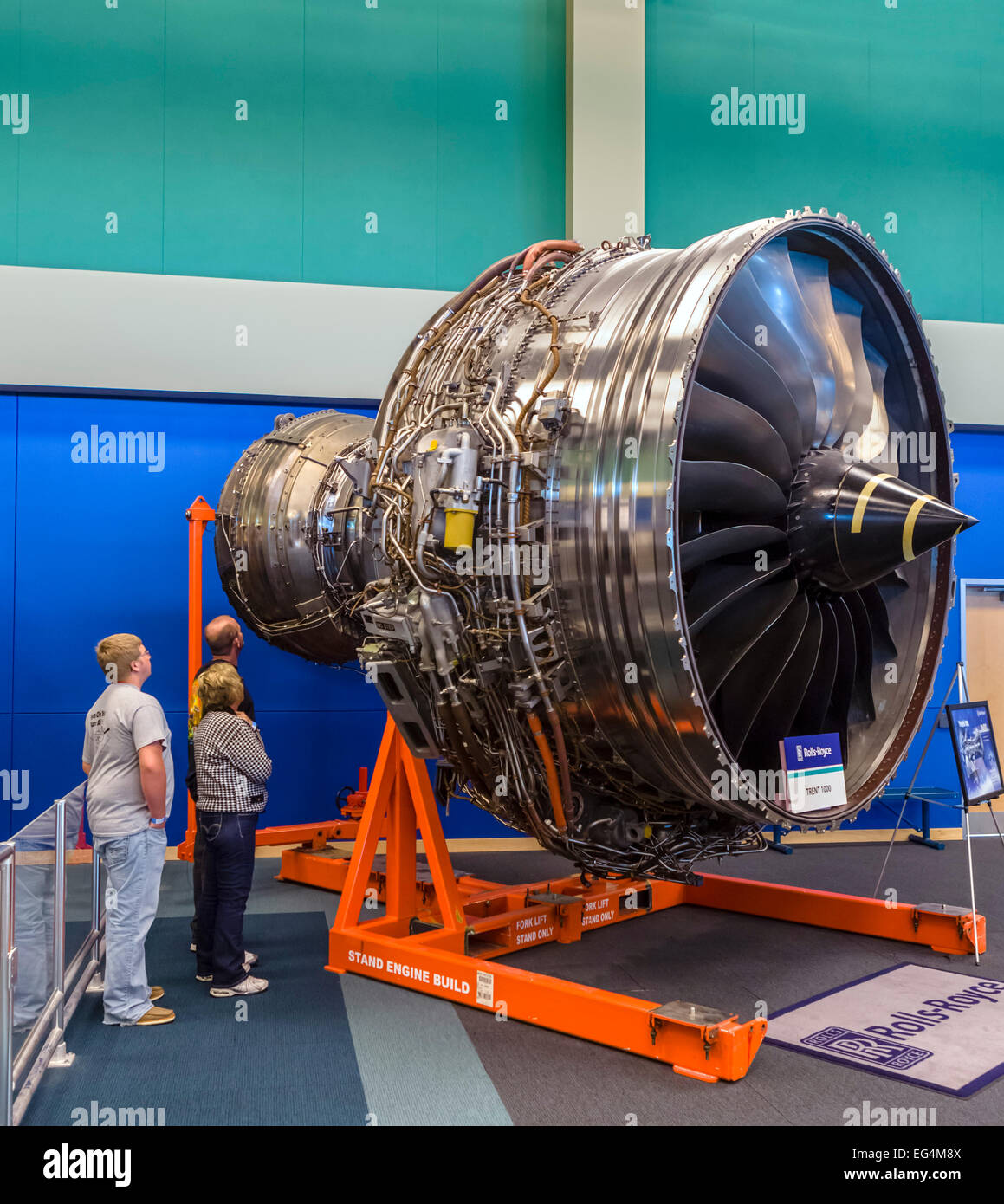 Ein Rolls-Royce Trent 1000 Turbinen-Kreiselbegläse Motor, Infinity Science Center, John C Stennis Space Center, Mississippi, Vereinigte Staaten Stockfoto