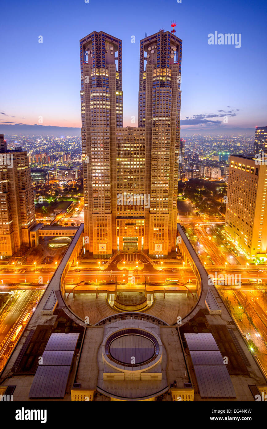 Tokyo Metropolitan Government Building. Das Gebäude beherbergt das Hauptquartier der Tokyo Metropolitan Government. Stockfoto