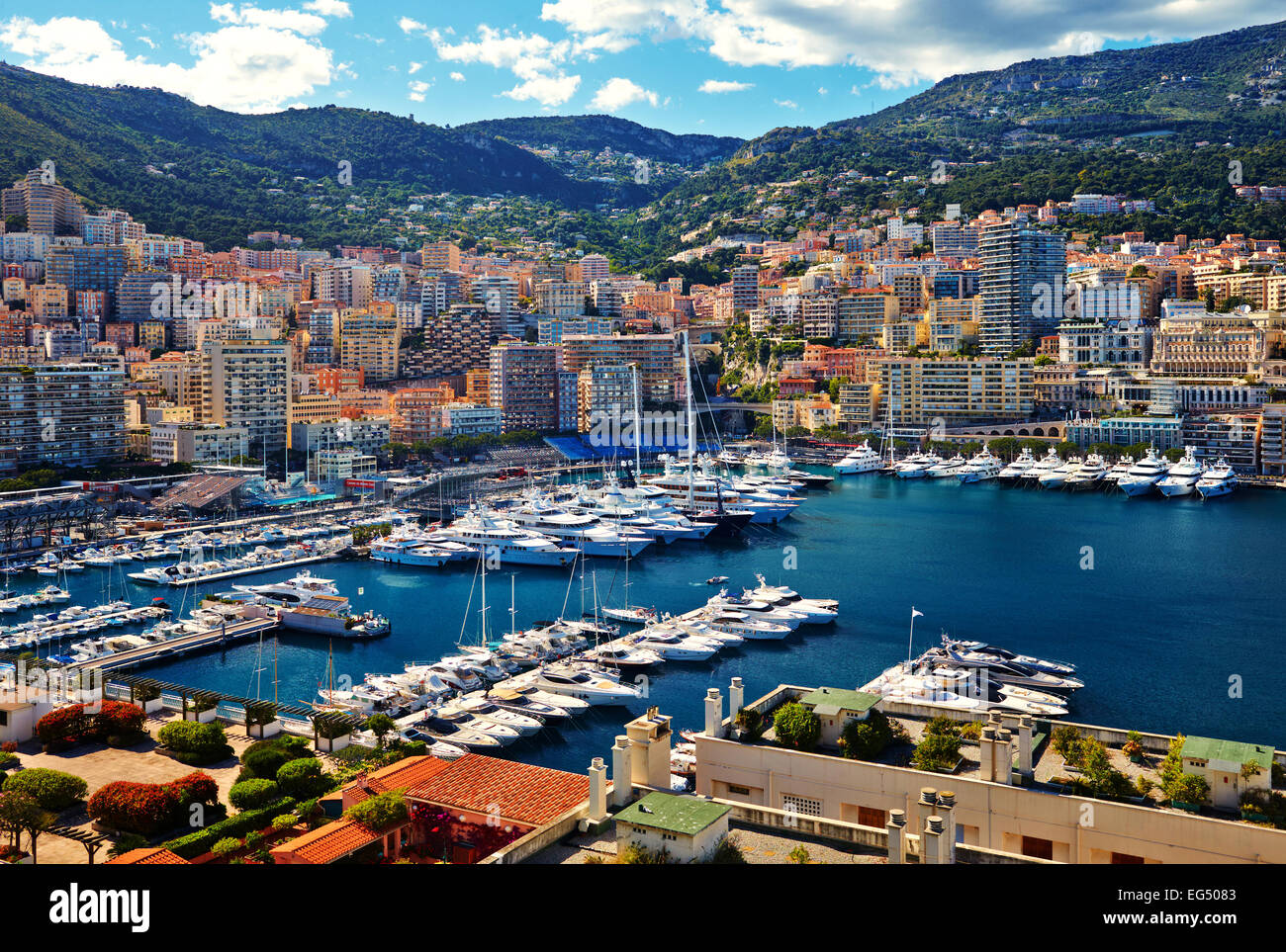 29.05.2013, Monaco, Monte-Carlo: Ansicht von Luxus Yachten im Hafen Hercule, Etats-Uni, Piscine, Hirondelle Stockfoto