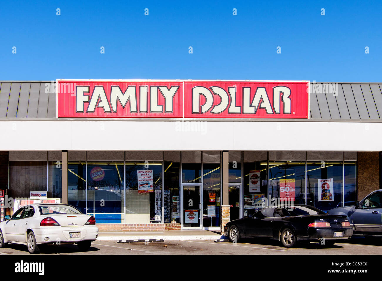 Das Exterieur des eine Family Dollar-Ladenkette in Oklahoma City, Oklahoma, USA. Stockfoto