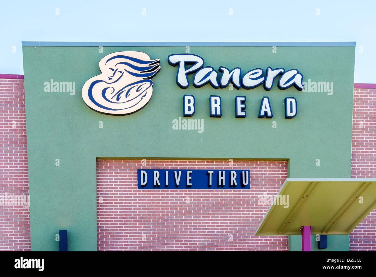 Panera Bread Restaurant Fahrt durch äußere in Oklahoma City, Oklahoma, USA. Stockfoto