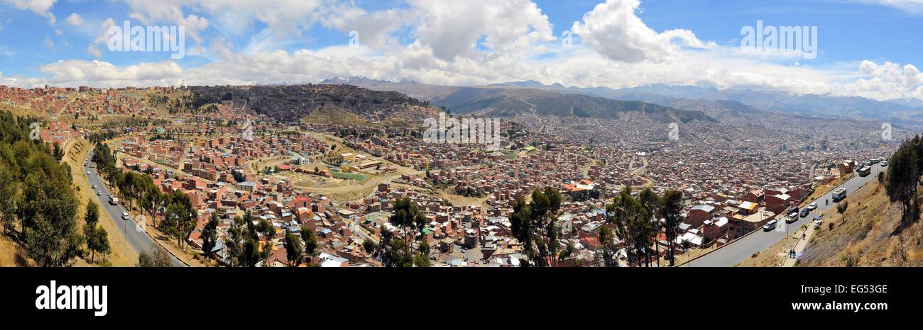 Die Stadt La Paz hoch in den Anden ist die de-facto-Hauptstadt von Bolivien Stockfoto
