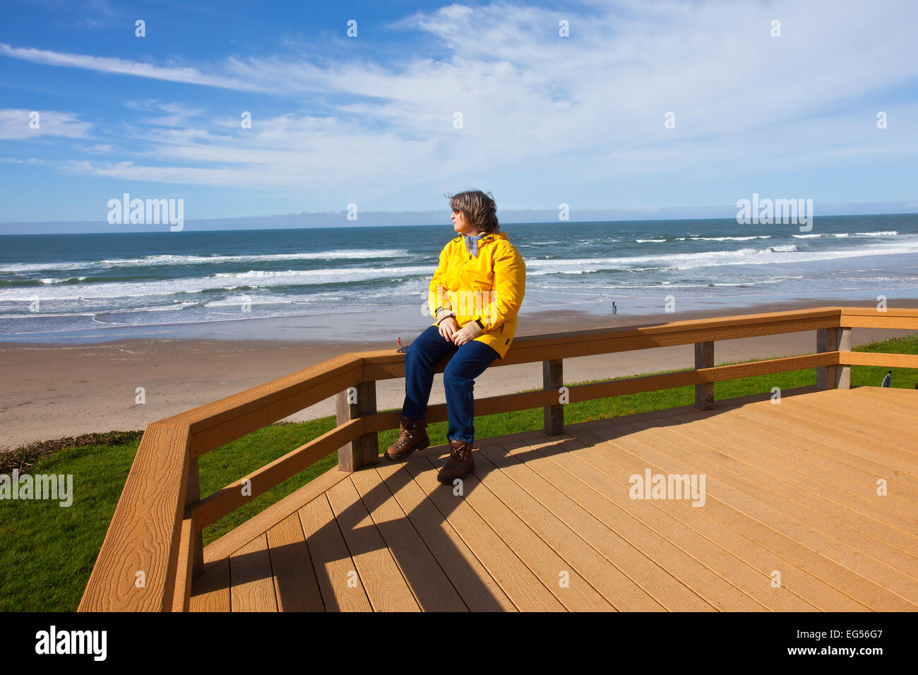 Blick auf den Strand an der Küste Oregons. Stockfoto