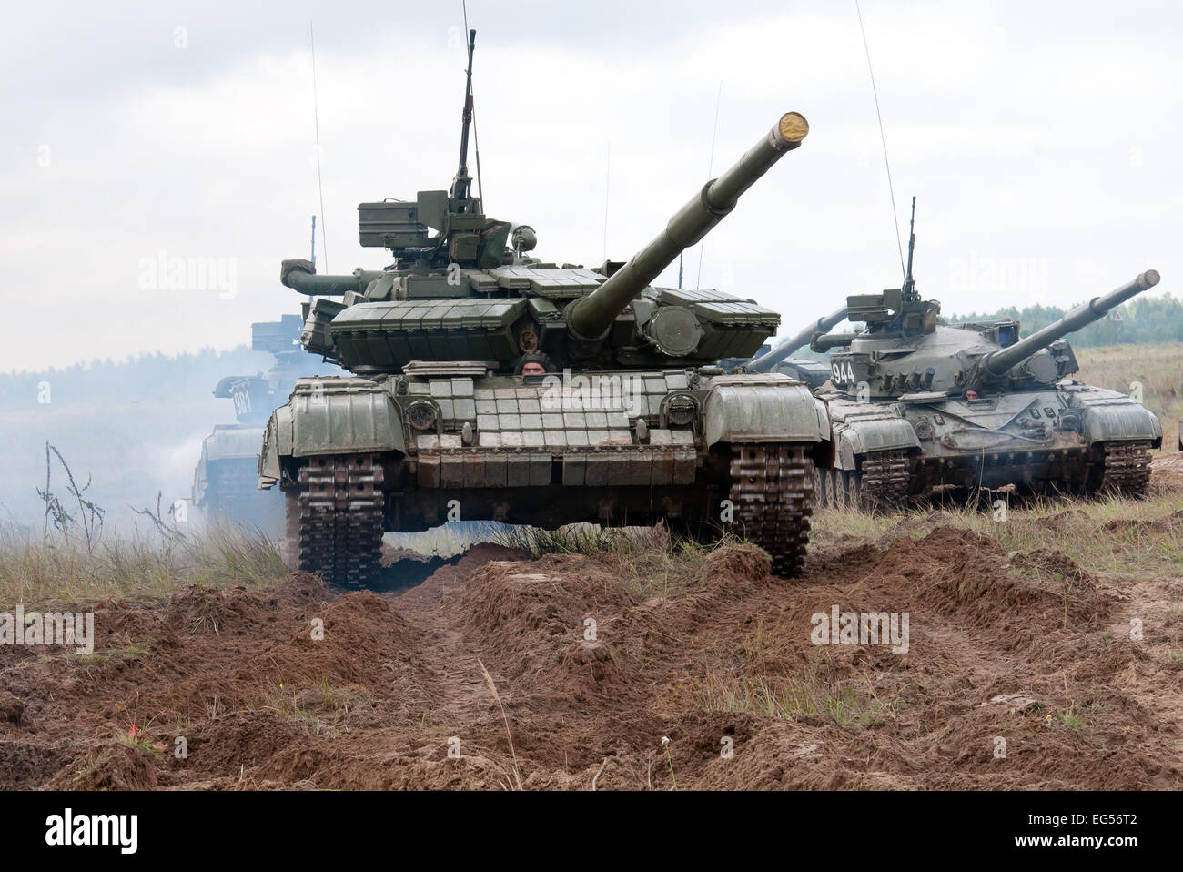 Ukrainische T-64BV-Gruppe Stockfoto