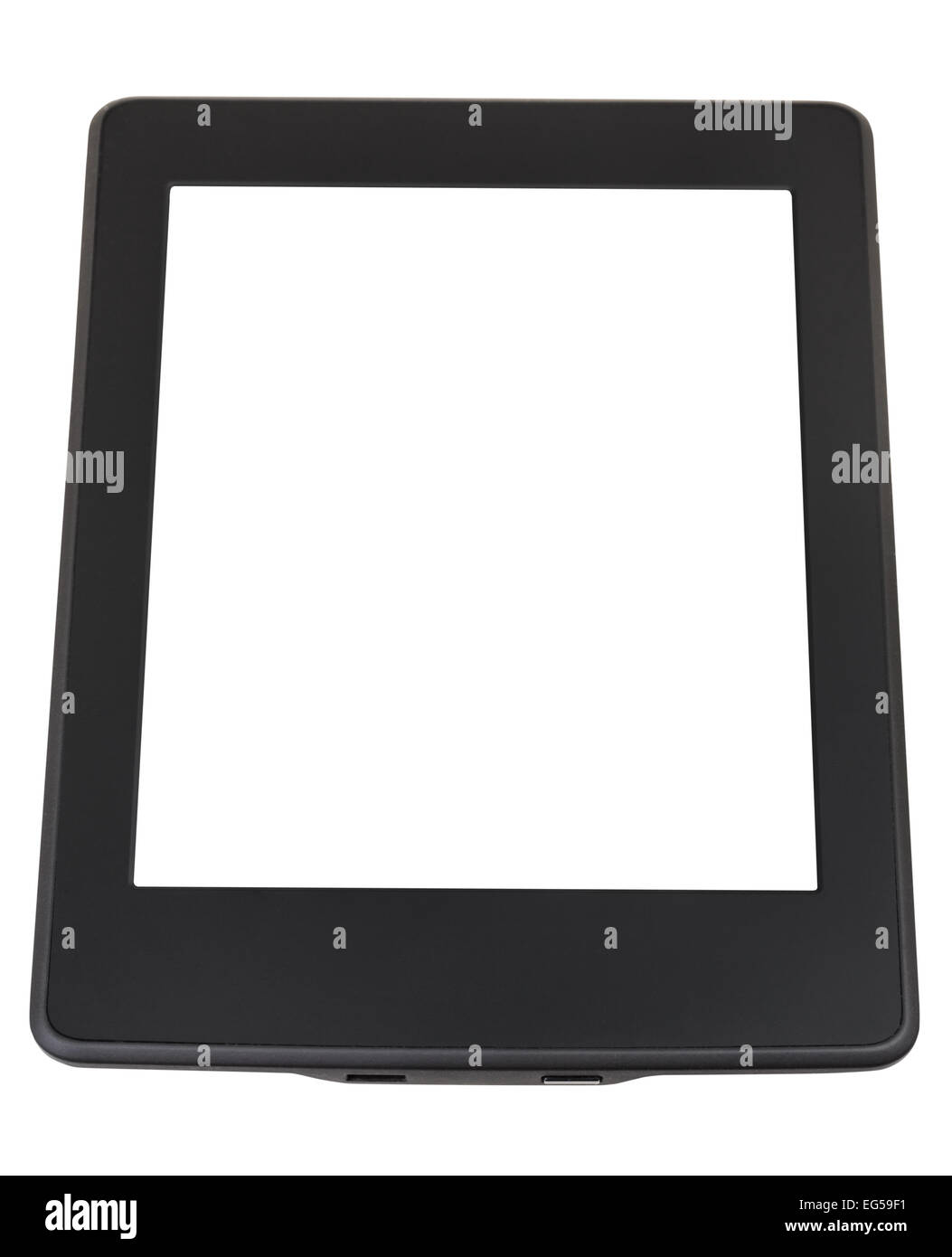 e-Book-Reader mit ausgeschnittenen Bildschirm isoliert auf weißem Hintergrund Stockfoto