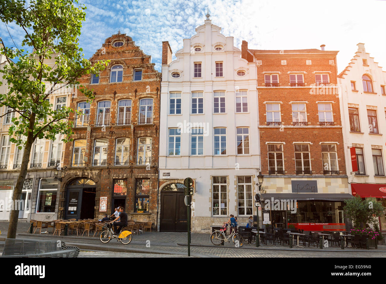 Brüssel-Gebäude-Fassaden Stockfoto