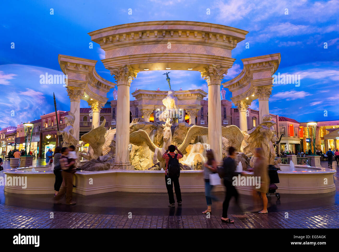 Brunnen im Forum Shops im Caesars Palace Stockfoto