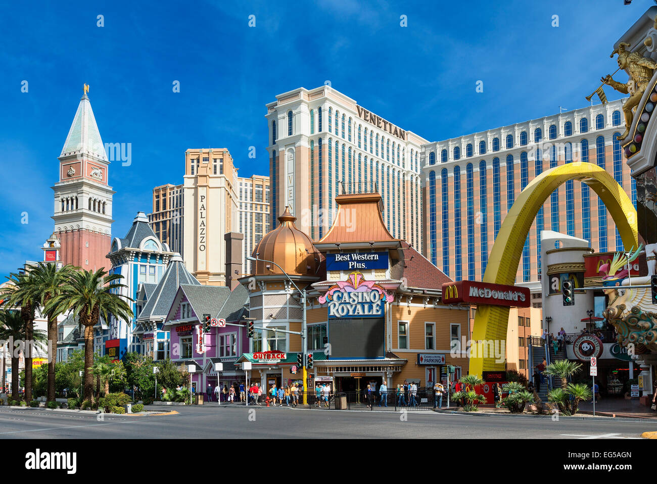 Luxus-Hotels und dem berühmten Las Vegas Strip Stockfoto