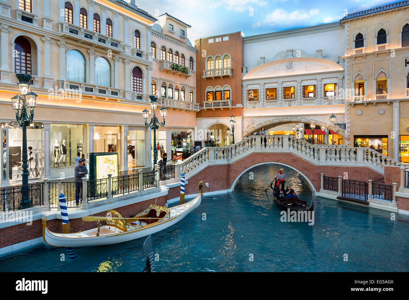 Gondel im Venetian Hotel, Las Vegas, USA Stockfoto