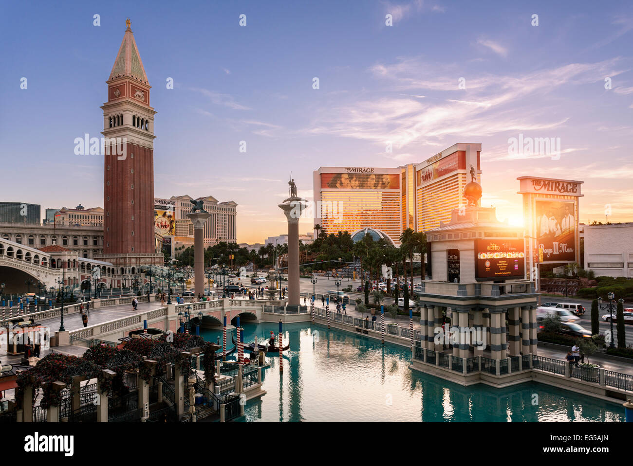 Die Streifen und Venetian Hotel, Las Vegas, USA Stockfoto