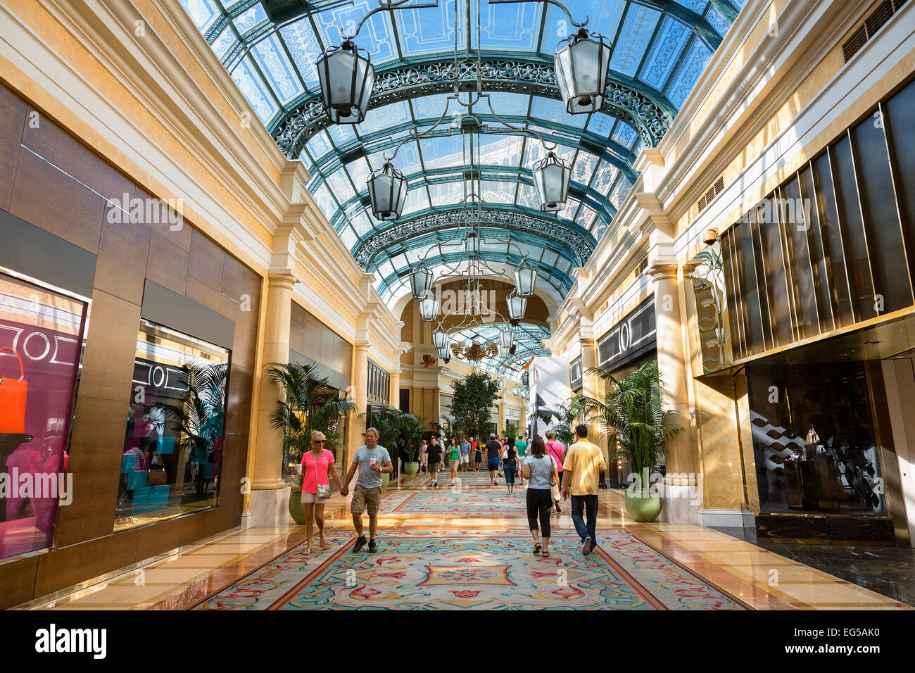 Las Vegas, Shopping-Mall in Bellagio Hotel Stockfoto