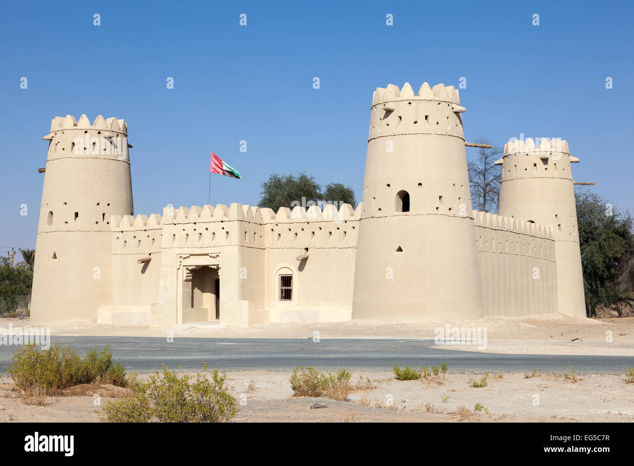 Historische arabische Festung im Liwa Bereich Emirat Abu Dhabi, Vereinigte Arabische Emirate Stockfoto