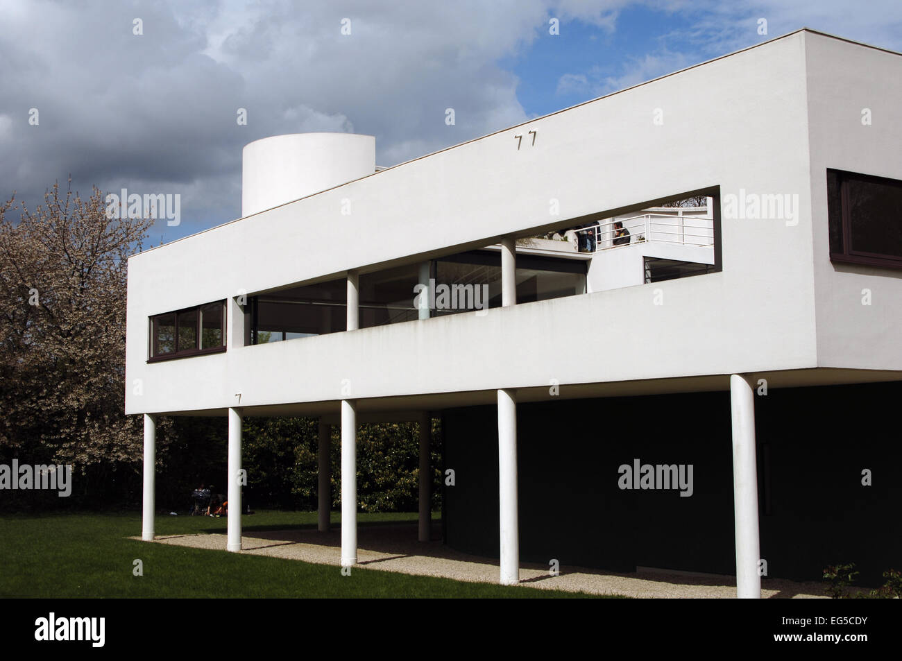 Frankreich. Poissy. Villa Savoye. Entworfen vom Schweizer Architekten Le Corbusier (1887-1965). 1928-1931. International Style. Stockfoto