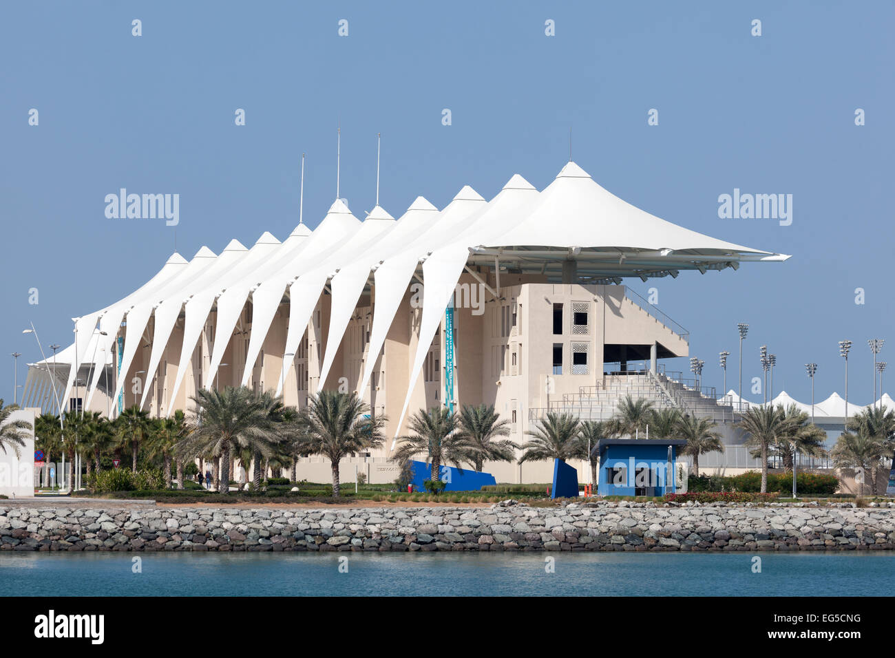Tribüne des Yas Marina Circuit in Abu Dhabi. Stockfoto