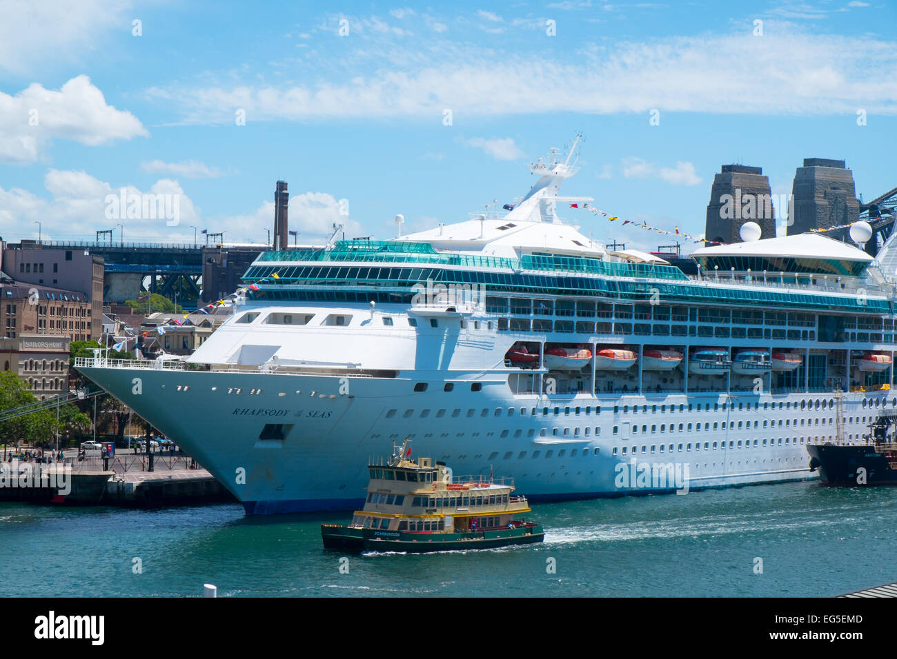 Rhapsody of the Seas cruise Liner am circular Quay Sydney, Australien Stockfoto