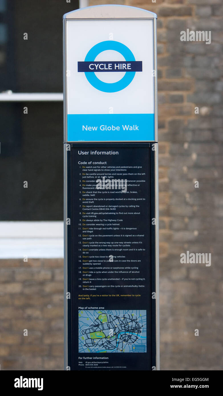 Barclays-Fahrradverleih-docking-Station in London Stockfoto