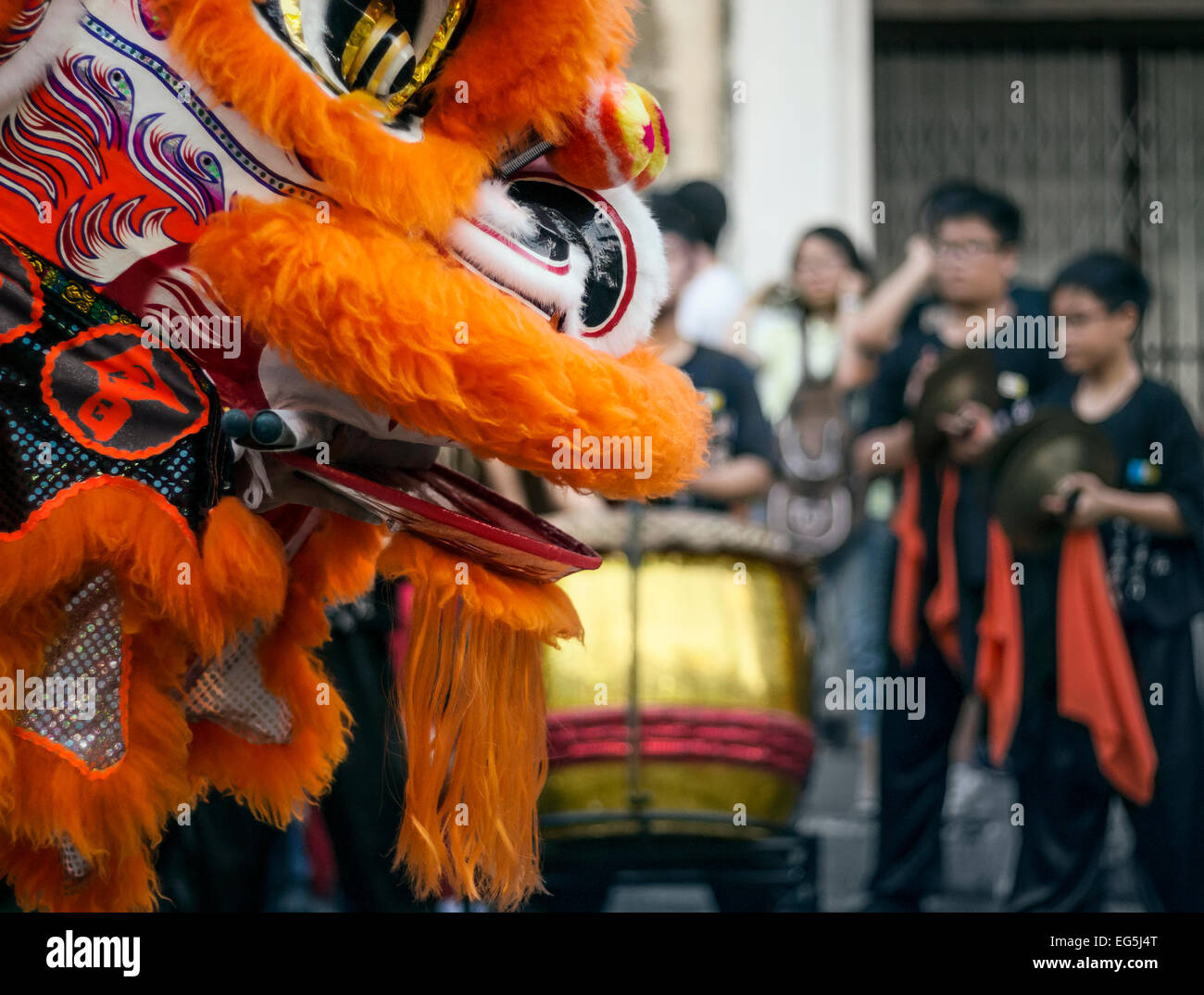 chinesische kulturelle Löwen Tanz-performance Stockfoto