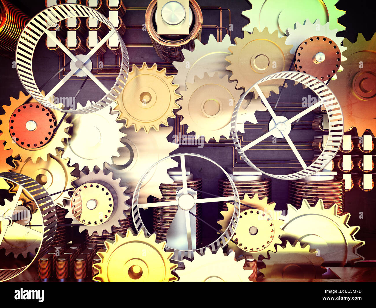 3D Maschine mit Metal Gear und Hamster Zuhälterei Stockfoto