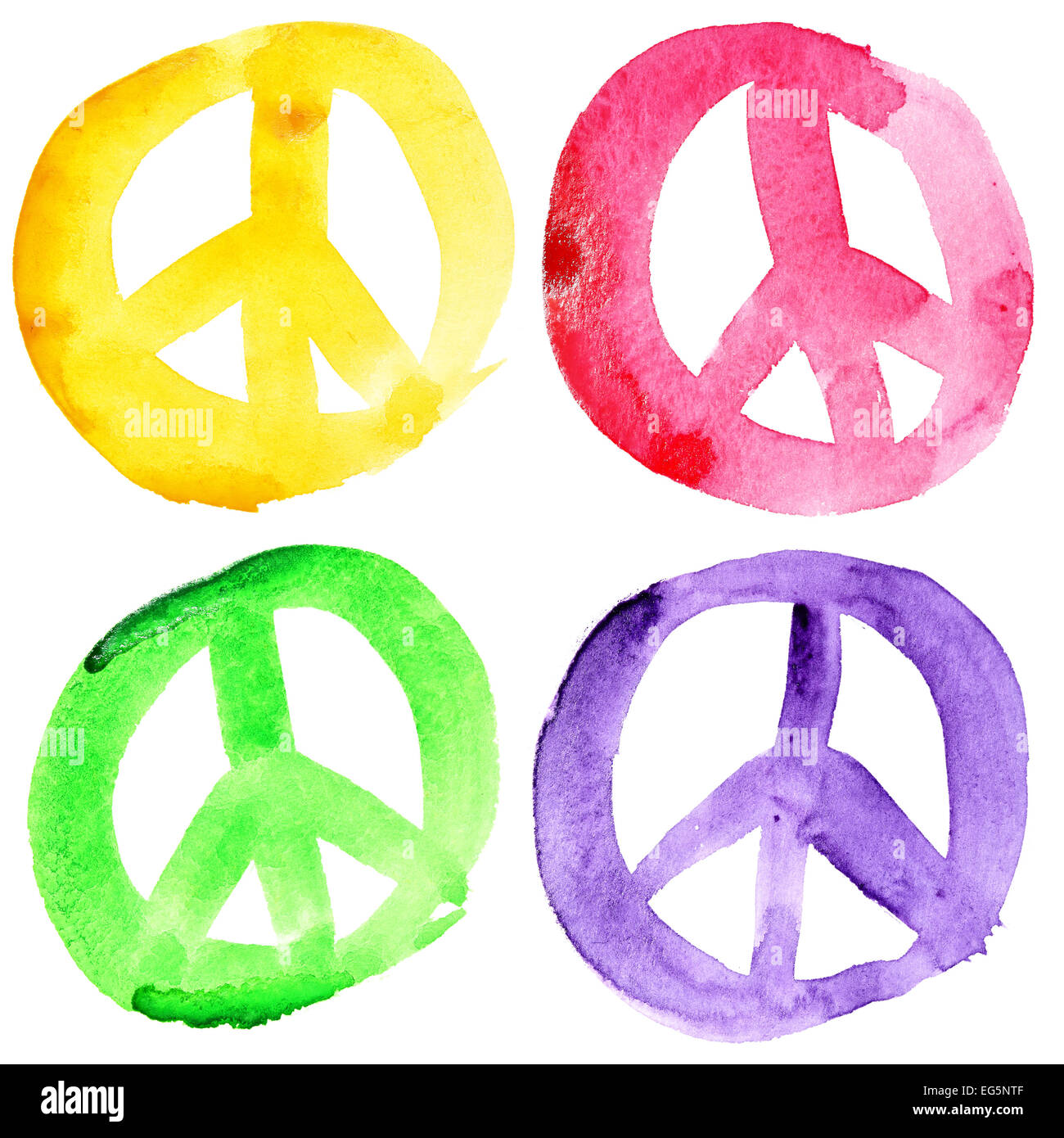 Peace-Zeichen über dem weißen Hintergrund isoliert Stockfoto