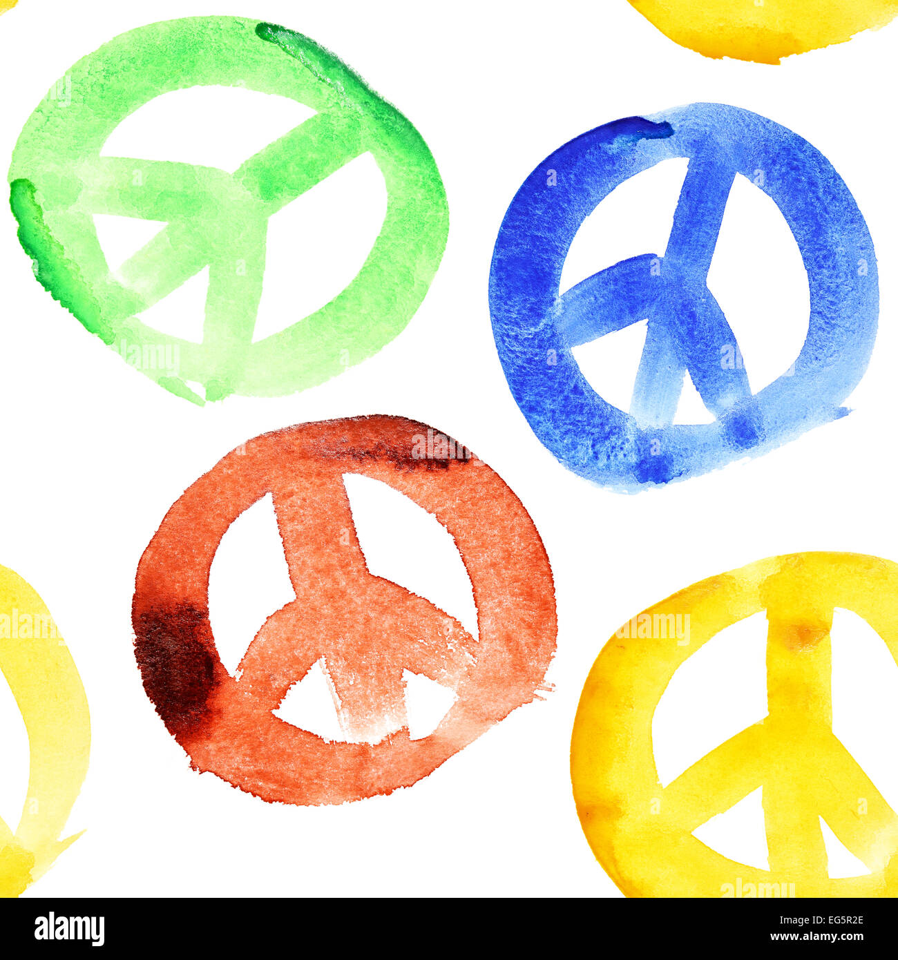 Nahtlose Muster bunte Peace-Zeichen Stockfoto
