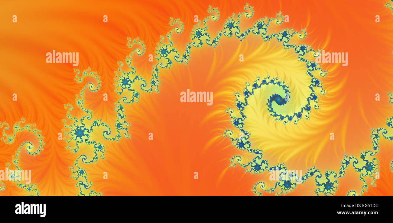 Eine abstrakte Fractal Designs repräsentieren ein Sommergetränk mit eine orange Farbe. Stockfoto