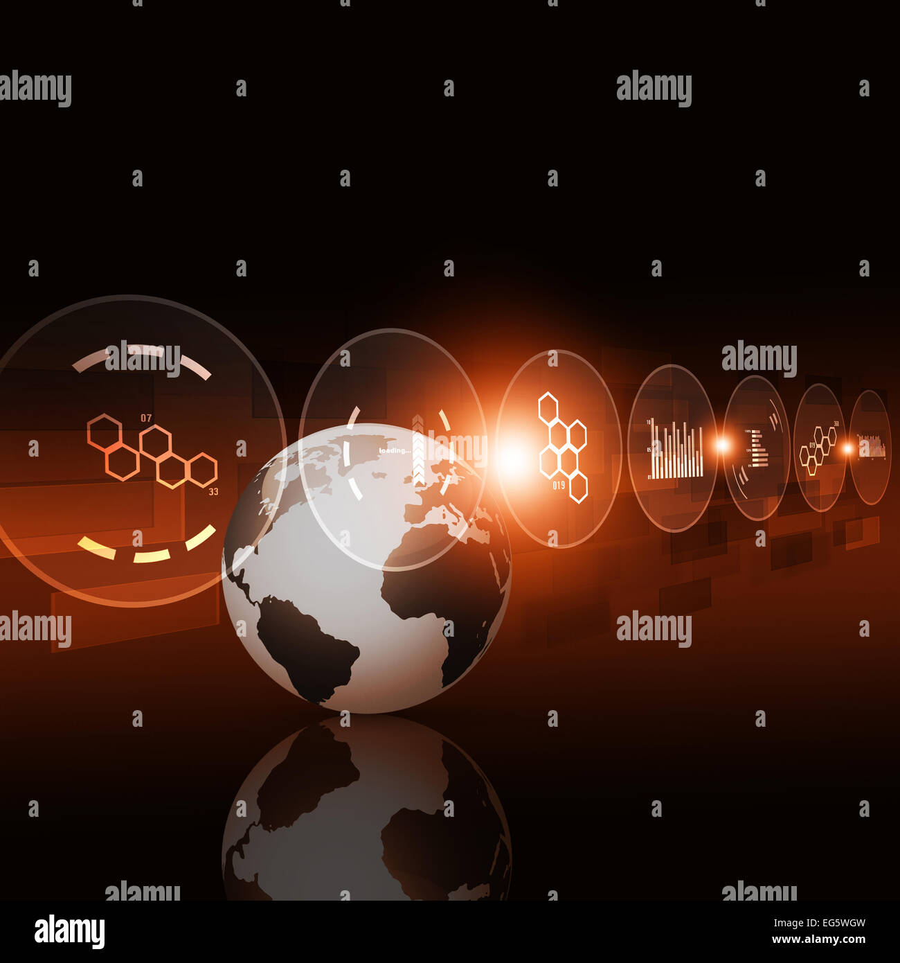 abstrakte digitale Internet-Technologie Verbindungen Konzept roten Hintergrund Stockfoto