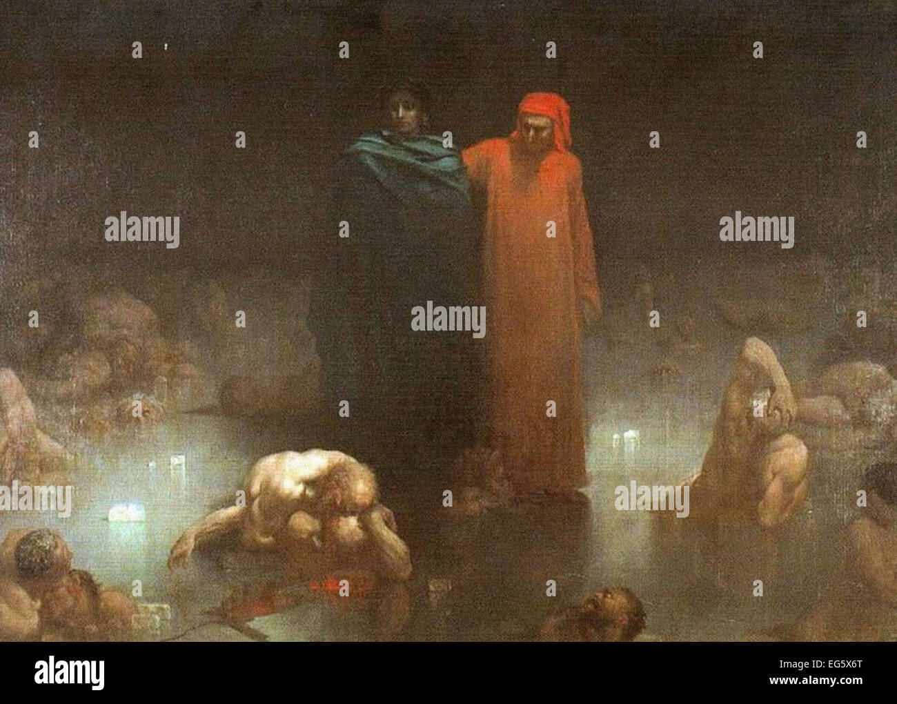 Gustave Doré Dante und Vergil in den 9. Kreis der Hölle Stockfoto