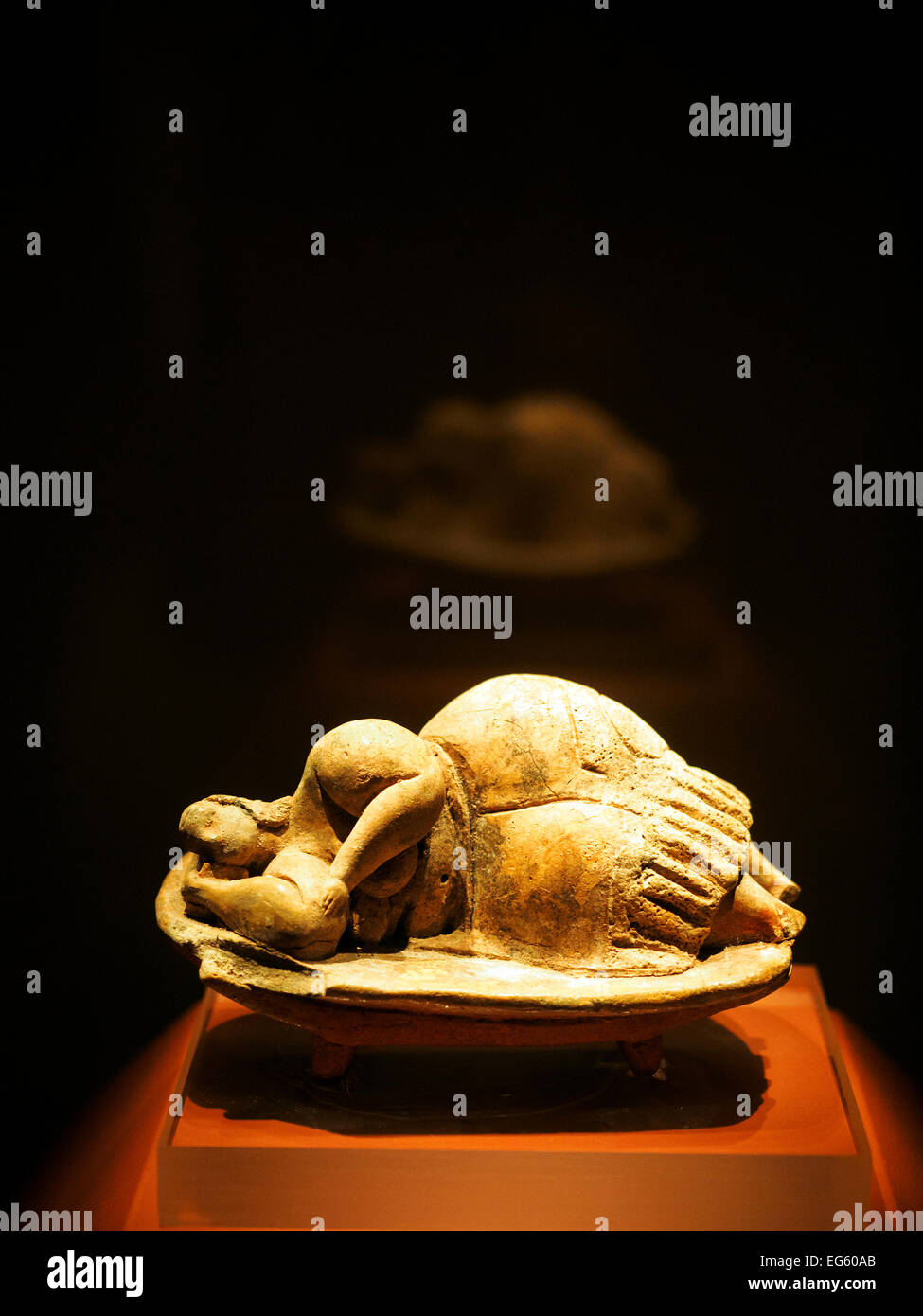 Die steinerne Figur "Sleeping Lady" von Hal Saflieni Hypogeum im nationalen Museum der Archäologie - Valletta, Malta Stockfoto