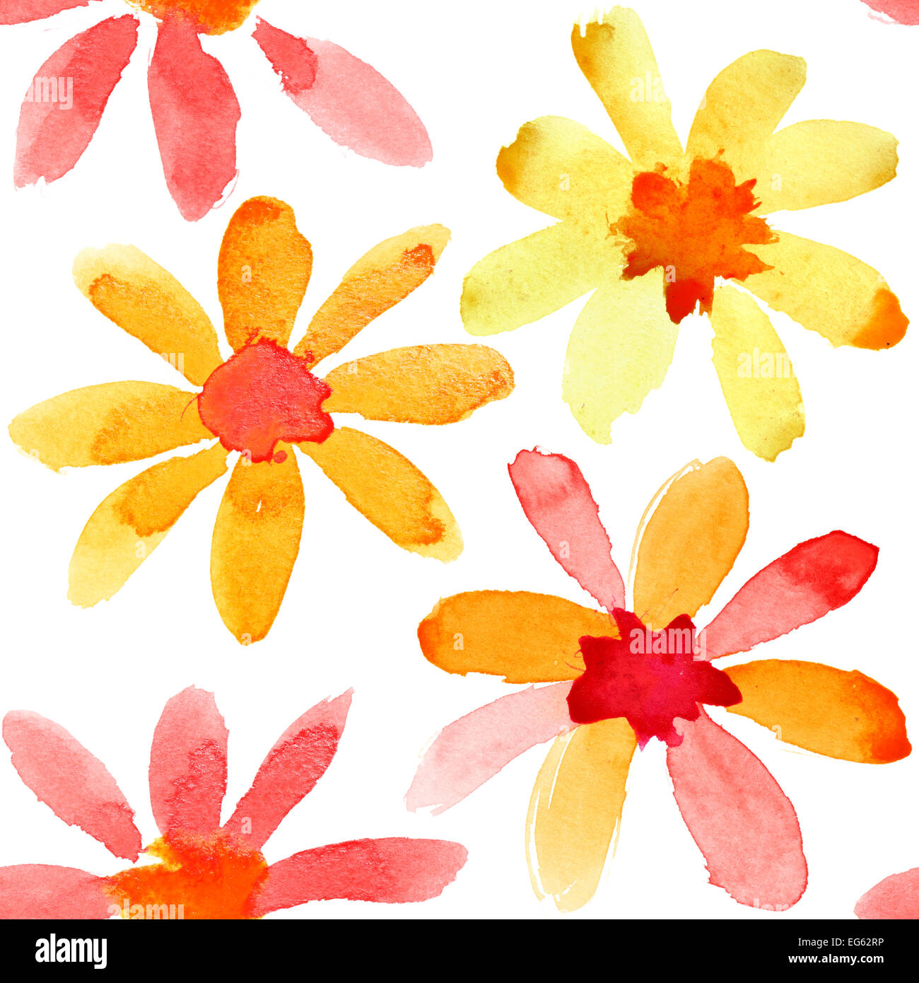 Bunte Aquarell Blumen - nahtlose Muster Stockfoto