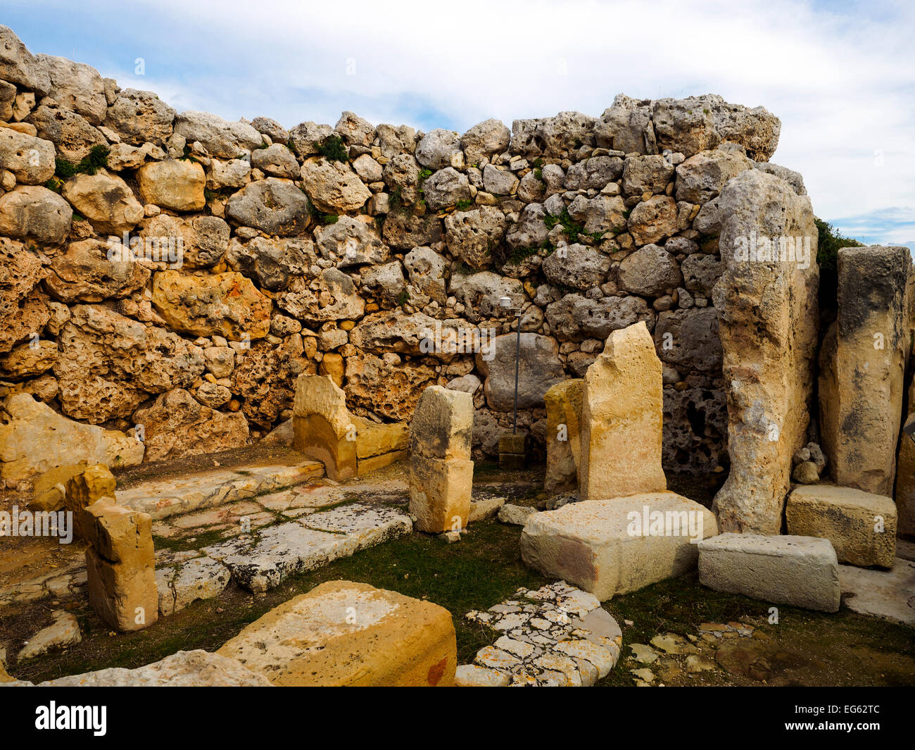 Ġgantija Megalith-Tempel-Komplex - Insel Gozo, Malta Stockfoto