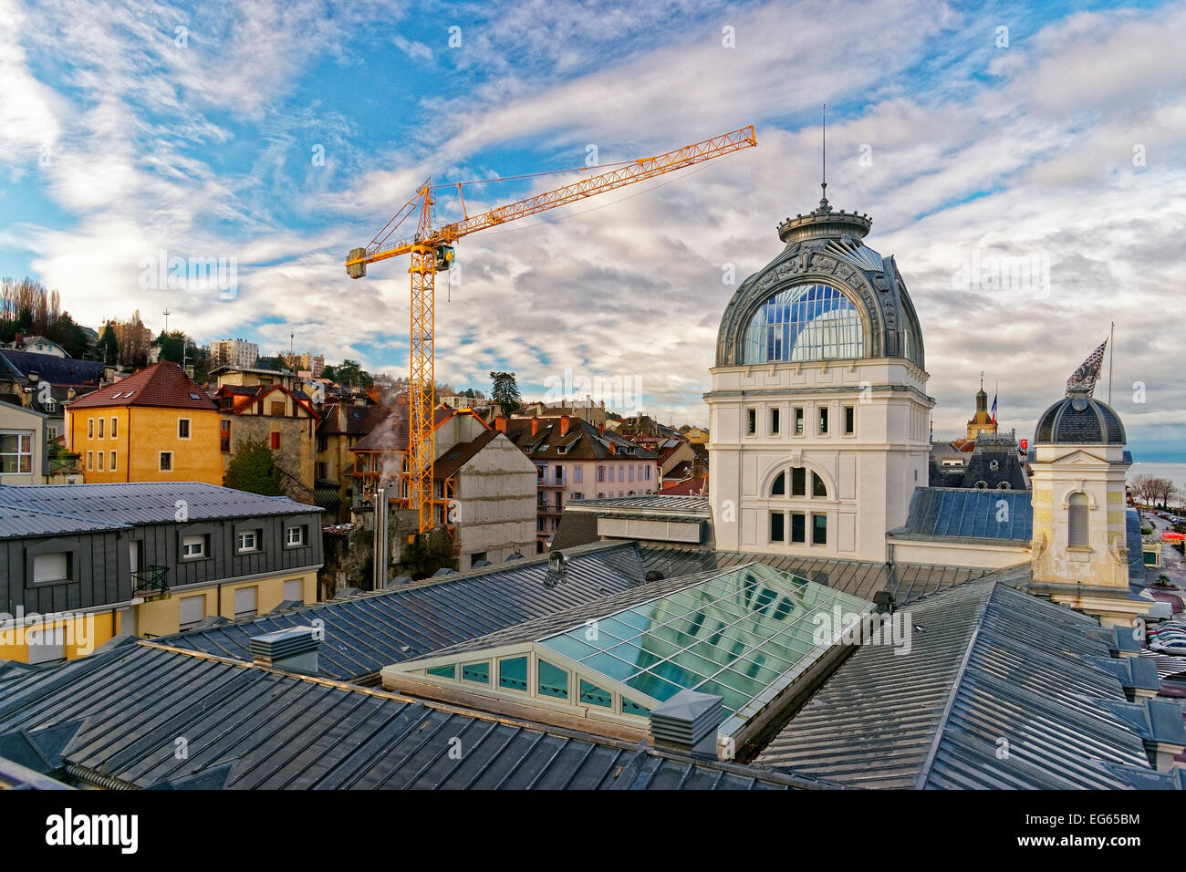 Casino-Ansicht in Evian-Les-Bains in Frankreich im winter Stockfoto