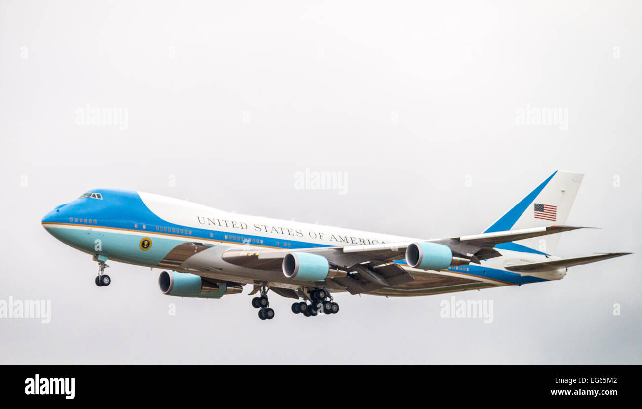 Air Force One mit Präsident Obama landet auf dem Flughafen in Boise, Idaho, USA Stockfoto