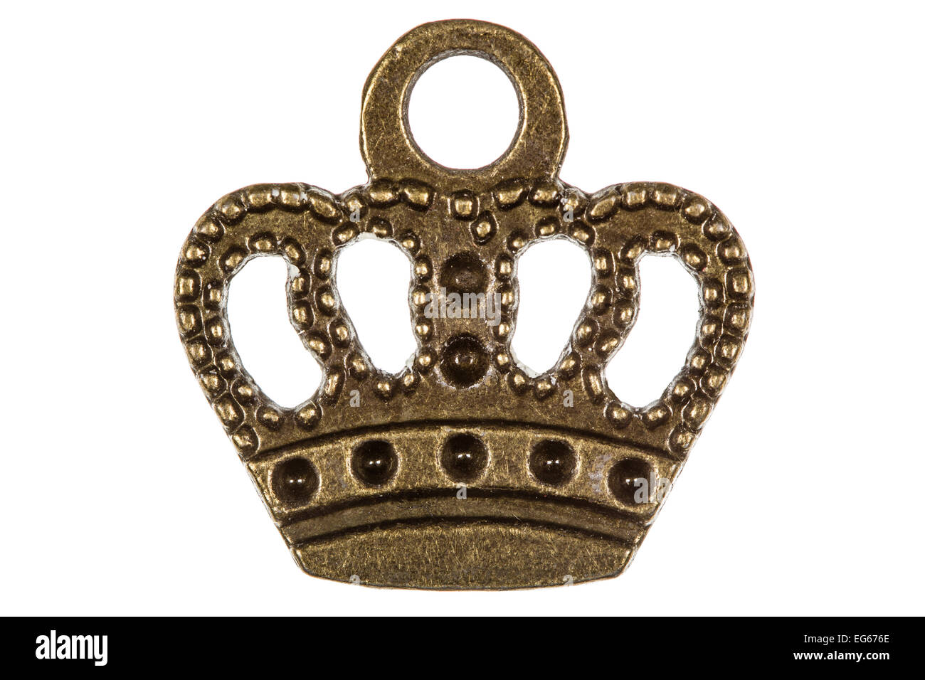 Krone, Kopfschmuck des Monarchen, dekoratives Element, isoliert auf weißem Hintergrund Stockfoto