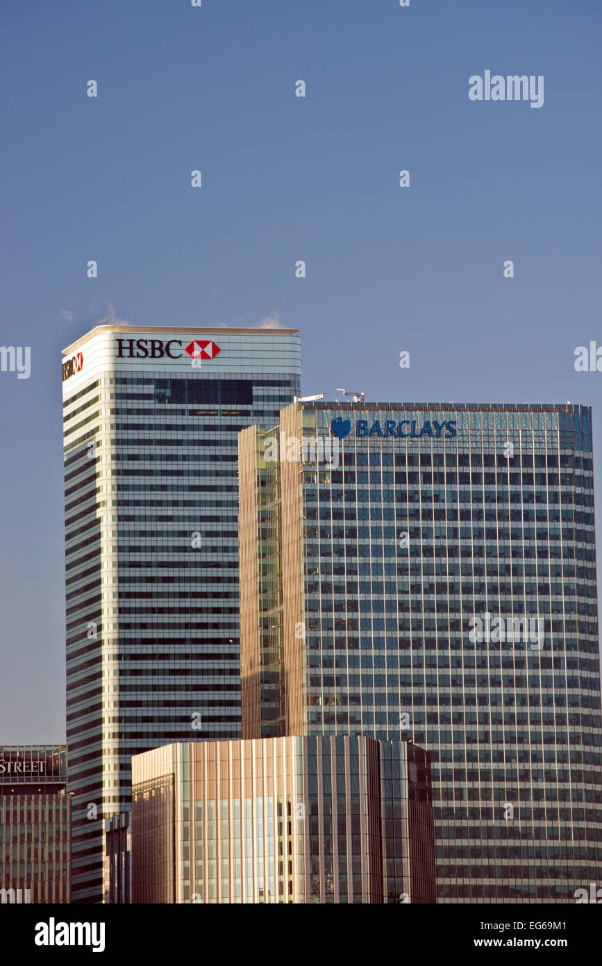 Bankgebäude in Canary Wharf London Vereinigtes Königreich Stockfoto