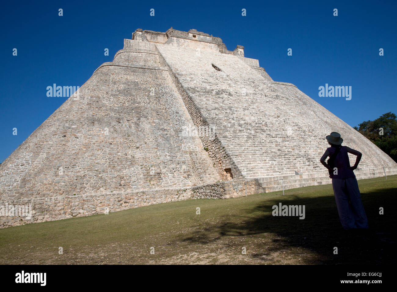 Pyramide des Zauberers, Uxmal, Yucatan, Mexiko Stockfoto