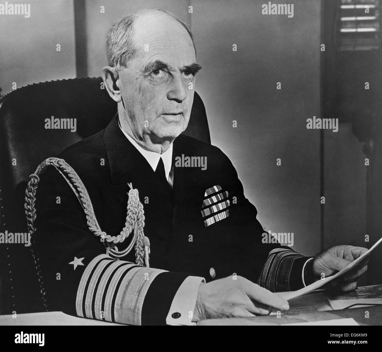 Admiral William Leahy, Stabschef von Präsident Franklin d. Roosevelt während des 2. Weltkrieges. 1942-45. (BSLOC 2014 8 124) Stockfoto