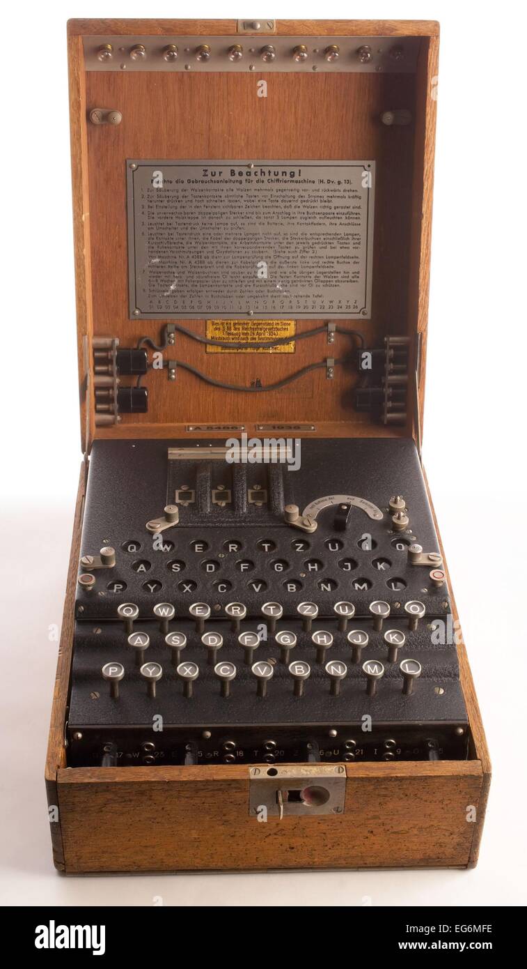Rätsel, die deutschen Chiffre erstellte Maschinencodes zum Senden von Nachrichten während des 2. Weltkrieges. Mit frühen Computern, verbündet Stockfoto