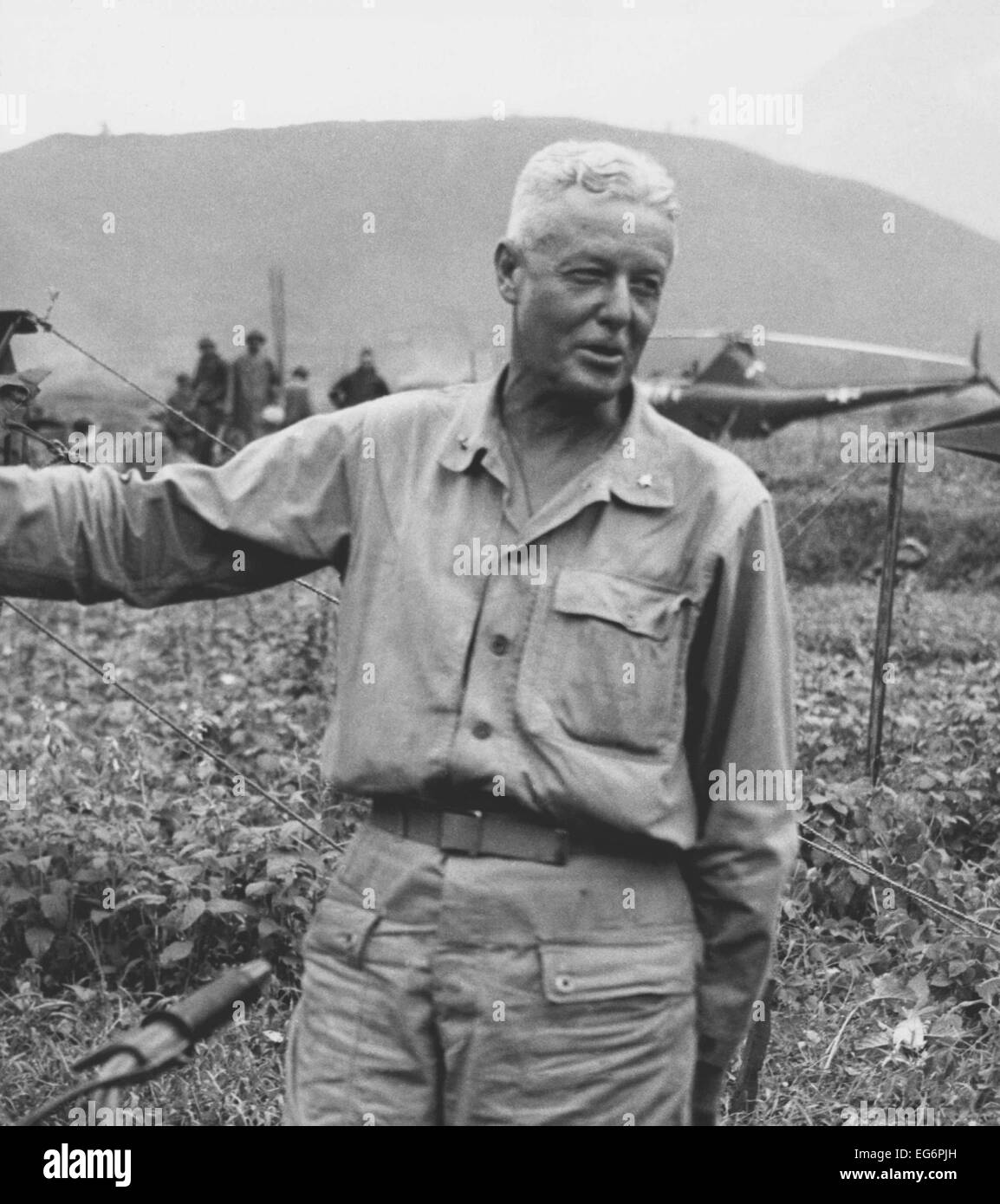 Major General Edward A. Craig, befahl der 1. vorläufige Marine Brigade in Korea. Das Gerät hieß die "Feuerwehr" Stockfoto