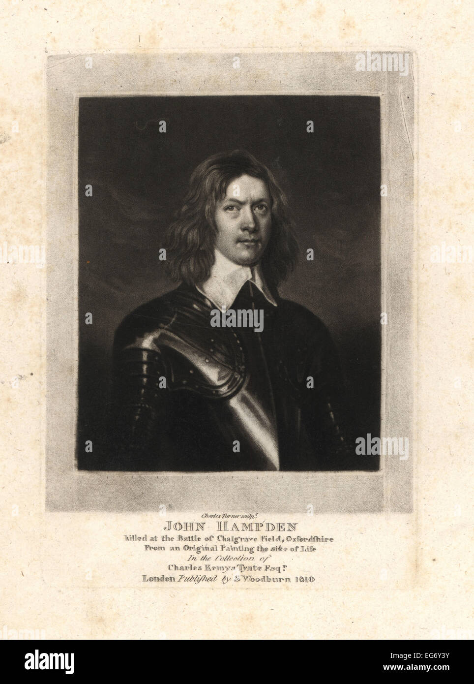 John Hampden, Parlamentarier Oberst getötet in der Schlacht von Chalgrave Feld, 1643. Stockfoto