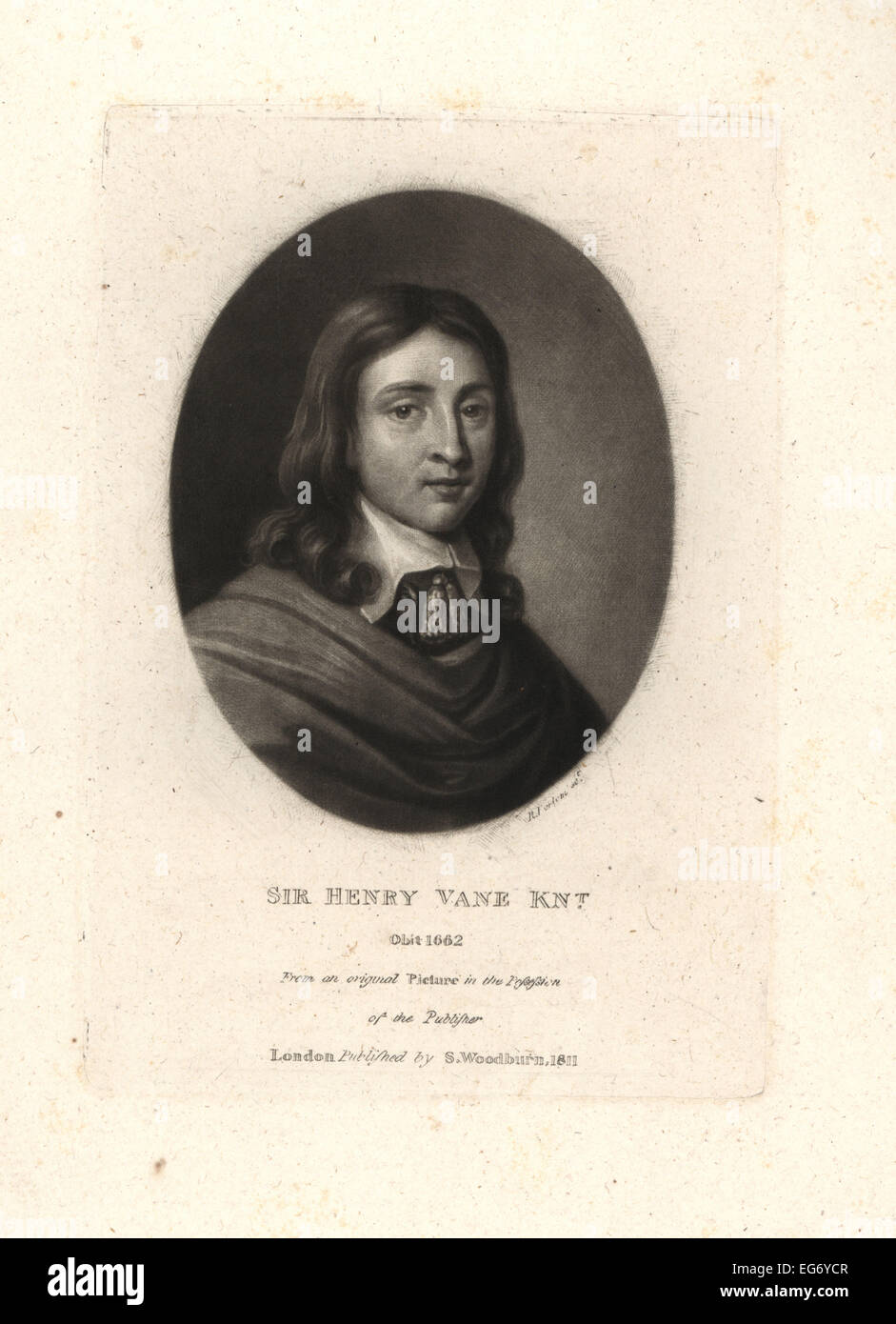 Sir Henry Vane der jüngere, englischer Politiker, Staatsmann, Gouverneur, starb 1662. Stockfoto